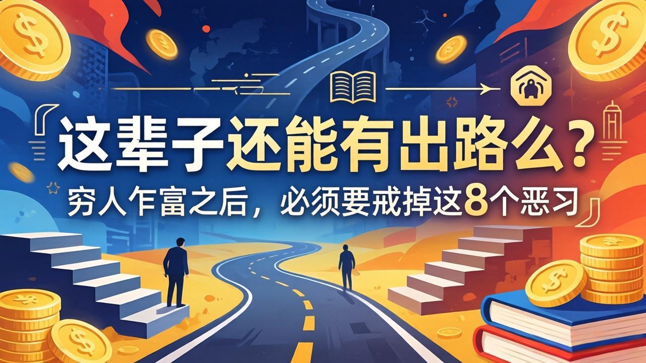 关于人生两篇付费文章【这辈子还能有出路么？】【穷人乍富之后，必须要戒掉这8个恶习】-海之城短剧项目