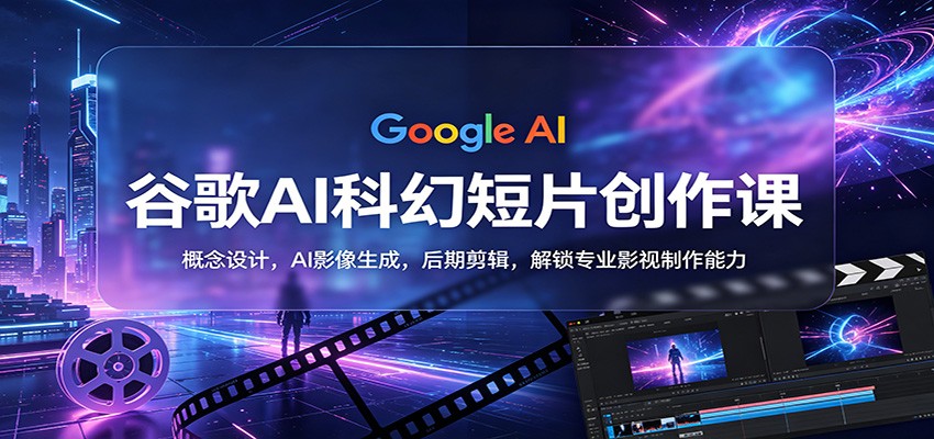 谷歌AI科幻短片创作课：概念设计，AI影像生成，后期剪辑，解锁专业影视制作能力-海之城短剧项目