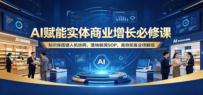 AI赋能实体商业增长必修课：知识库搭建人机协同，落地极简SOP，高效拓客业绩翻倍-海之城短剧项目