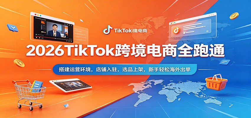 2026TikTok跨境电商全跑通：搭建运营环境，店铺入驻，选品上架，新手轻松海外出单-海之城短剧项目