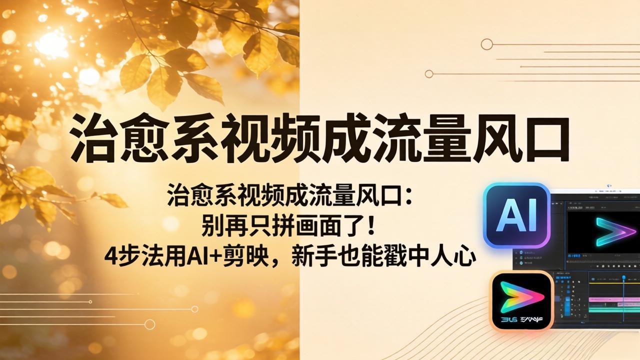 治愈系视频成流量风口：别再只拼画面了！4步法用AI+剪映，新手也能戳中人心-海之城短剧项目