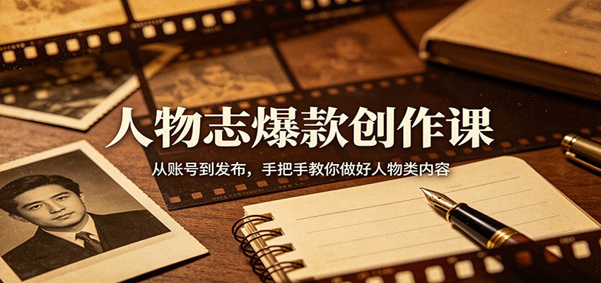 人物志爆款创作课：从账号到发布，手把手教你做好人物类内容-海之城短剧项目