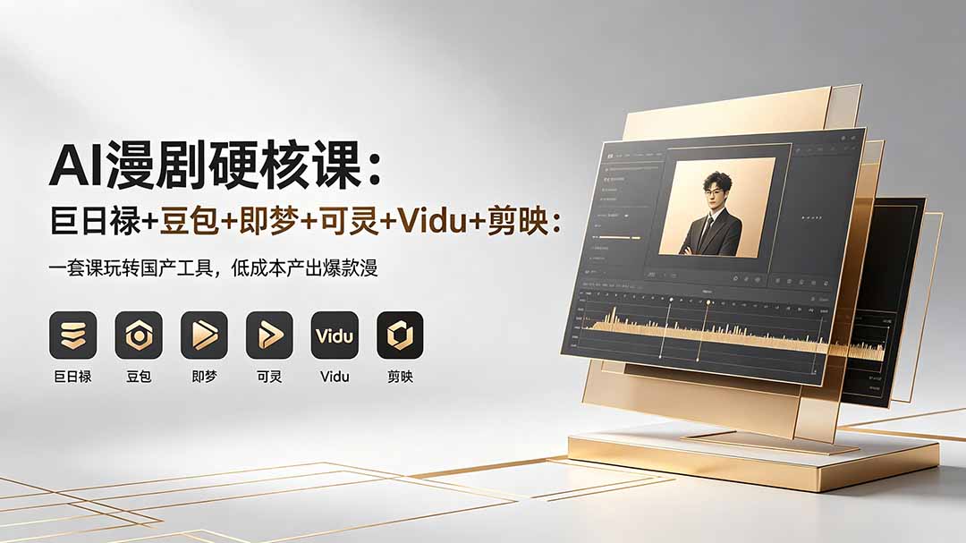AI漫剧硬核课：巨日禄+豆包+即梦+可灵+Vidu+剪映：一套课玩转国产工具，低成本产出爆款漫剧-海之城短剧项目