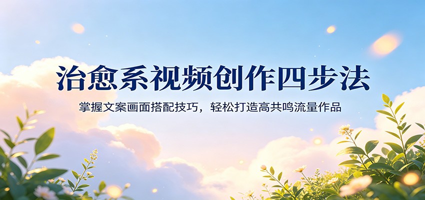 治愈系视频创作四步法：掌握文案画面搭配技巧，轻松打造高共鸣流量作品-海之城短剧项目