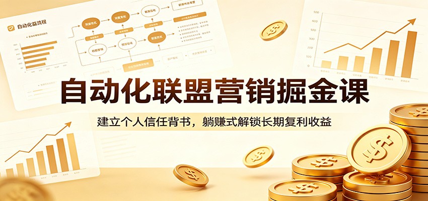 自动化联盟营销掘金课：建立个人信任背书，躺赚式解锁长期复利收益-海之城短剧项目