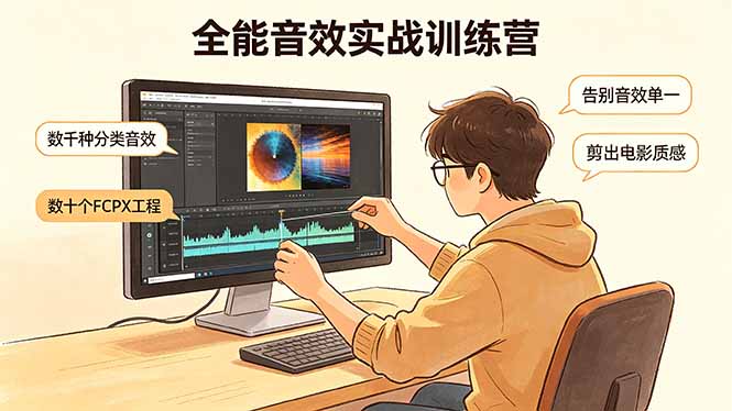 全能音效实战训练营：数千种分类音效+数十个FCPX工程，告别音效单一，剪出电影质感-海之城短剧项目