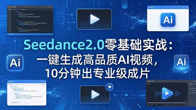 Seedance2.0零基础实战：一键生成高品质AI视频，10分钟出专业级成片-海之城短剧项目