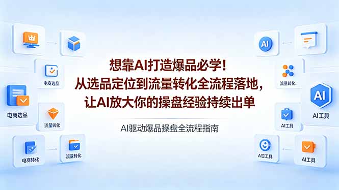 想靠AI打造爆品必学！从选品定位到流量转化全流程落地，让AI放大你的操盘经验持续出单-海之城短剧项目