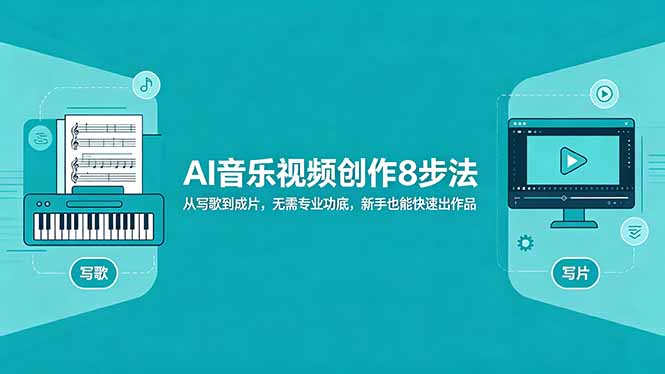 AI音乐视频创作8步法：从写歌到成片，无需专业功底，新手也能快速出作品-海之城短剧项目
