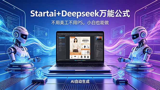AI自动做电商详情页：Startai+Deepseek万能公式，不用美工不用PS，小白也能做-海之城短剧项目