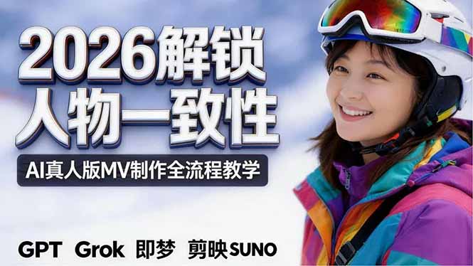 2026独创解锁人物一致性：AI真人版MV制作，不讲空话，不拼概念，全流程实操-海之城短剧项目