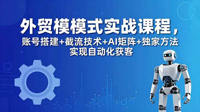 外贸新模式实战课程-更新5月，账号搭建+截流技术+AI矩阵+独家方法实现自动化获客-海之城短剧项目