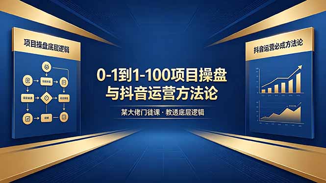 0-1到1-100怎么建？某大佬门徒课教透项目操盘底层逻辑+抖音运营必成方法论-海之城短剧项目