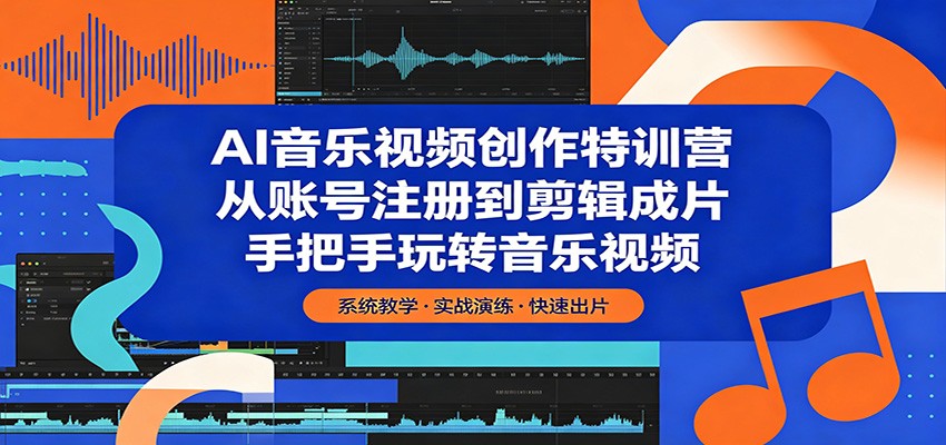 AI音乐视频创作特训营：从账号注册到剪辑成片，手把手玩转音乐视频-海之城短剧项目