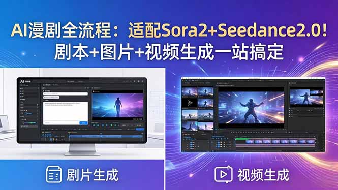 AI漫剧全流程：适配Sora2+Seedance2.0！剧本+图片+视频生成一站搞定-海之城短剧项目