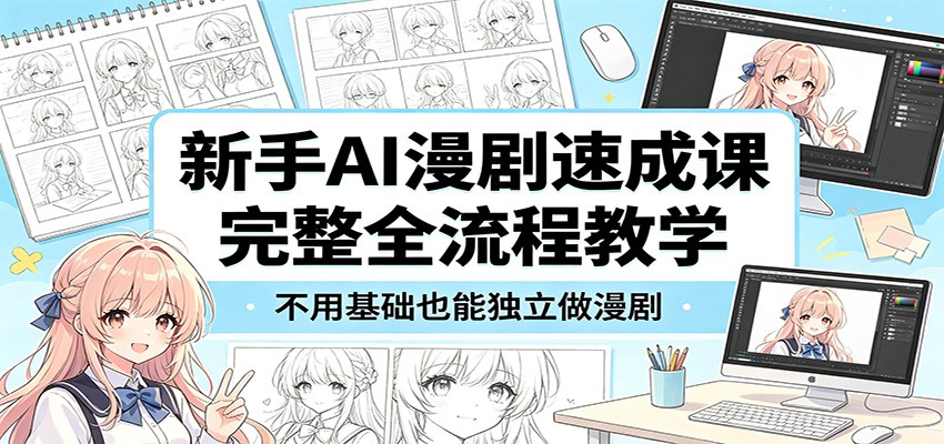 新手AI漫剧速成课：完整全流程教学，不用基础也能独立做漫剧-海之城短剧项目