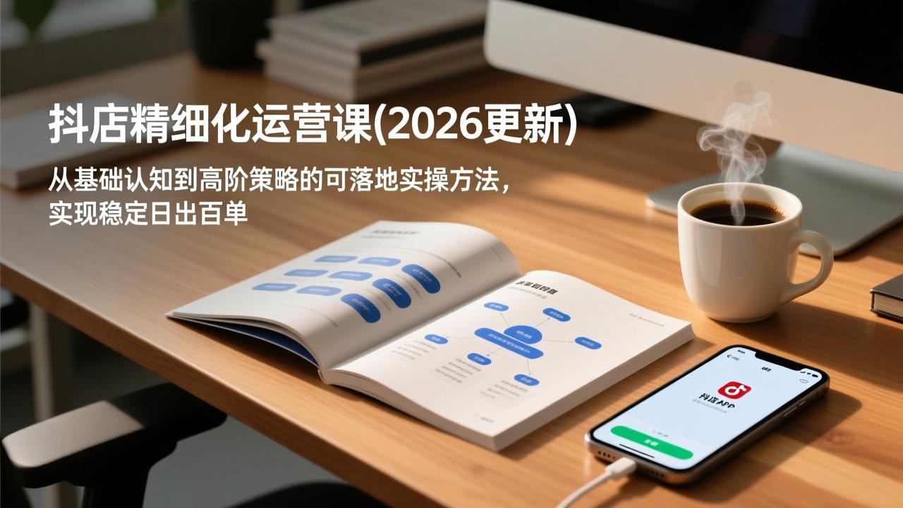 抖店精细化运营课(更新5月)，从基础认知到高阶策略的可落地实操方法，实现稳定日出百单-海之城短剧项目