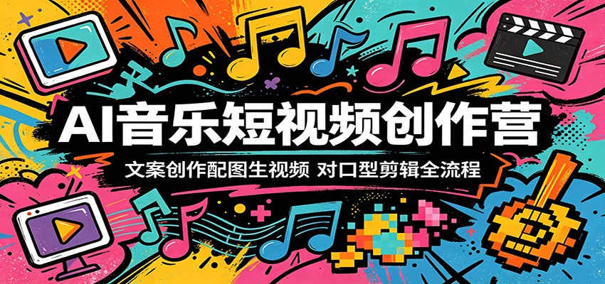 AI音乐短视频创作营：文案创作配图生视频，对口型剪辑全流程-海之城短剧项目
