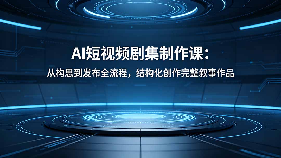 AI短视频剧集制作课：从构思到发布全流程，结构化创作完整叙事作品-海之城短剧项目