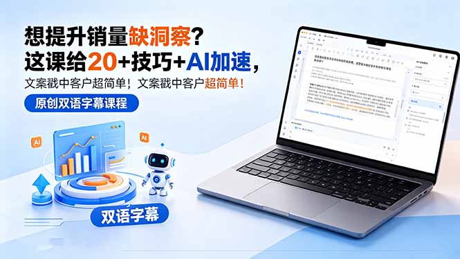 想提升销量缺洞察？这课给 20 + 技巧 + AI 加速，文案戳中客户超简单！【原创双语字幕】-海之城短剧项目