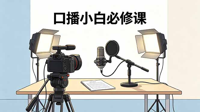 口播小白必修课：录像收音灯光设备+脚本撰写，搭专业级录制场景-海之城短剧项目