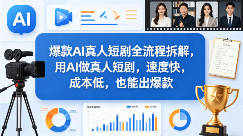 爆款AI真人短剧全流程拆解，用AI做真人短剧，速度快，成本低，也能出爆款-海之城短剧项目