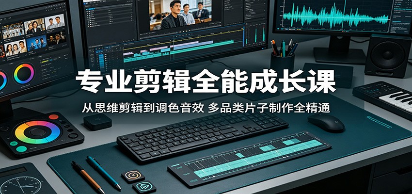 专业剪辑全能成长课：从思维剪辑到调色音效，多品类片子制作全精通-海之城短剧项目