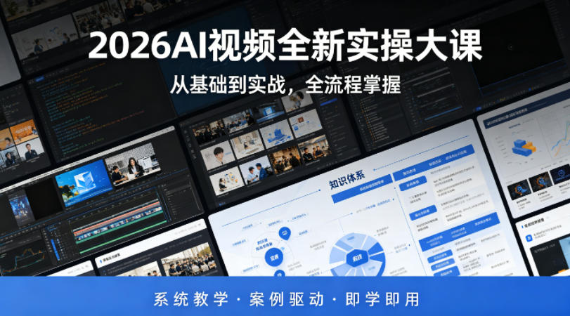 2026AI视频全新实操大课，从基础到实战，全流程掌握，系统教学·案例驱动·即学即用-海之城短剧项目