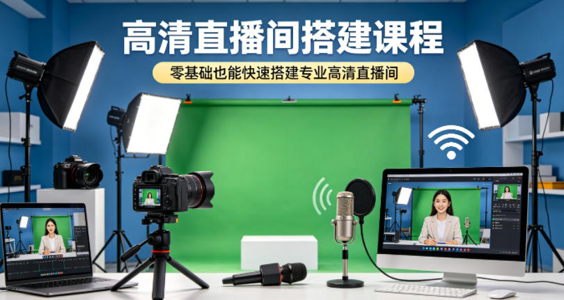 高清直播间搭建课程，零基础也能快速搭建专业高清直播间-海之城短剧项目