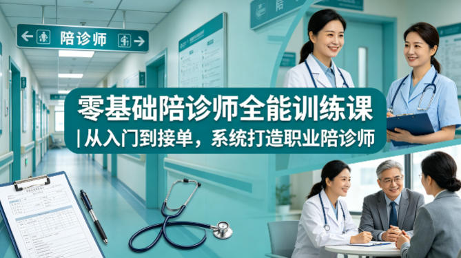 零基础陪诊师全能训练课｜从入门到接单，系统打造职业陪诊师-海之城短剧项目