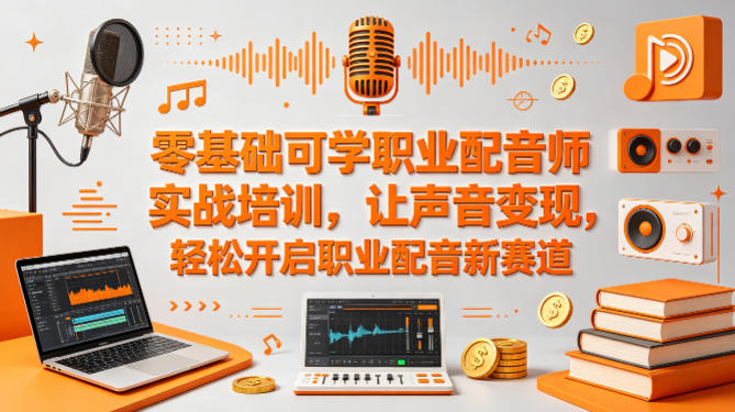 零基础可学职业配音师实战培训，让声音变现，轻松开启职业配音新赛道-海之城短剧项目