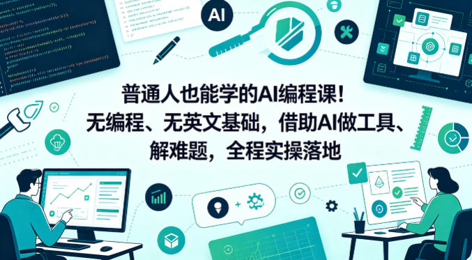 普通人也能学的AI编程课！无编程、无英文基础，借助AI做工具、解难题，全程实操落地-海之城短剧项目