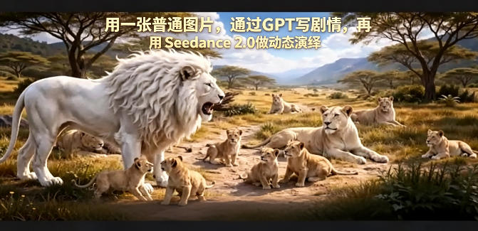 用一张普通图片，通过GPT写剧情，再用Seedance 2.0做动态演绎，居然能生成迪士尼风格搞笑动画-海之城短剧项目