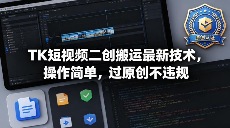 TK短视频二创搬运最新技术，操作简单，过原创不违规-海之城短剧项目