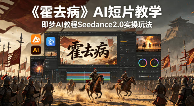 《霍去病》AI短片教学，即梦AI教程Seedance2.0实操玩法-海之城短剧项目