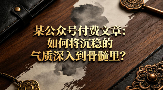 某公众号付费文章：如何将沉稳的气质深入到骨髓里？-海之城短剧项目