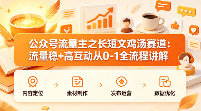 公众号流量主之长短文鸡汤赛道，流量稳+高互动，从0-1全流程讲解-海之城短剧项目