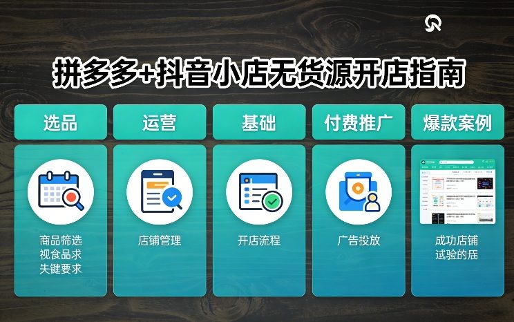 拼多多+抖音小店无货源开店，包括：选品、运营、基础、付费推广、爆款案例等(更新26年4月)-海之城短剧项目