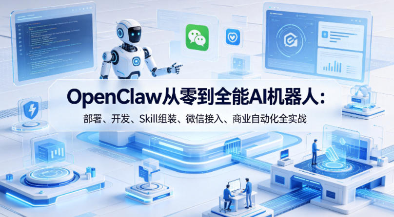 OpenClaw从零到全能AI机器人：部署、开发、Skill组装、微信接入、商业自动化全实战-海之城短剧项目