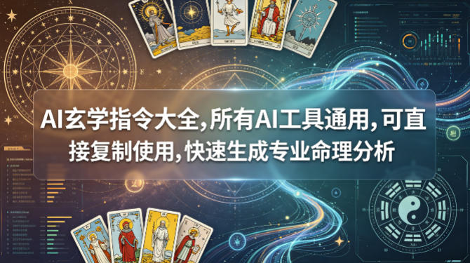 AI玄学指令大全，所有AI工具通用，可直接复制使用，快速生成专业命理分析-海之城短剧项目