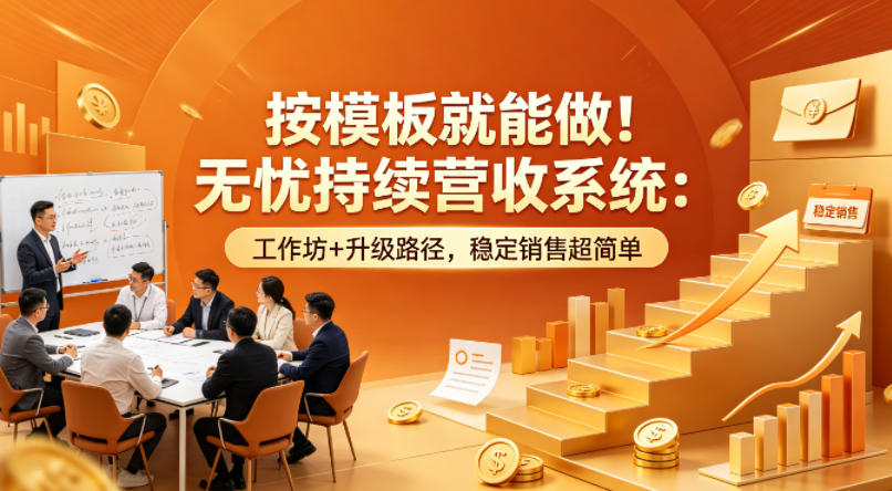 按模板就能做！无忧持续营收系统：工作坊+升级路径，稳定销售超简单【原创双语字幕】-海之城短剧项目