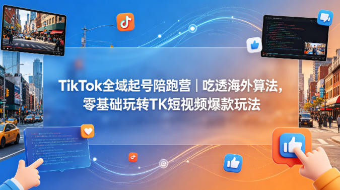 TikTok全域起号陪跑营｜吃透海外算法，零基础玩转TK短视频爆款玩法-海之城短剧项目