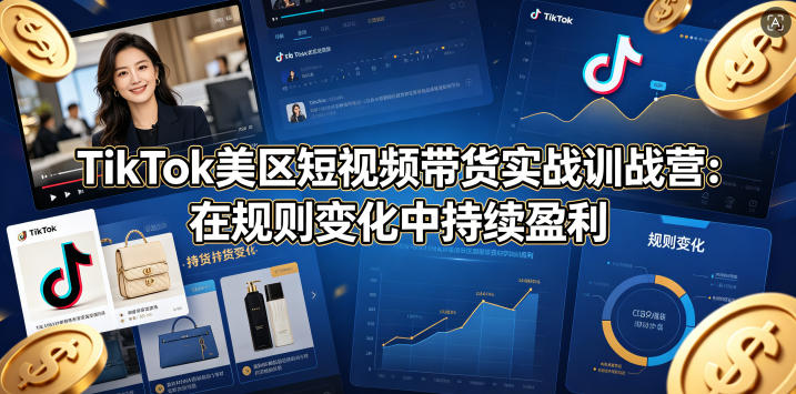 TikTok美区短视频带货实战训战营：在规则变化中持续盈利-海之城短剧项目
