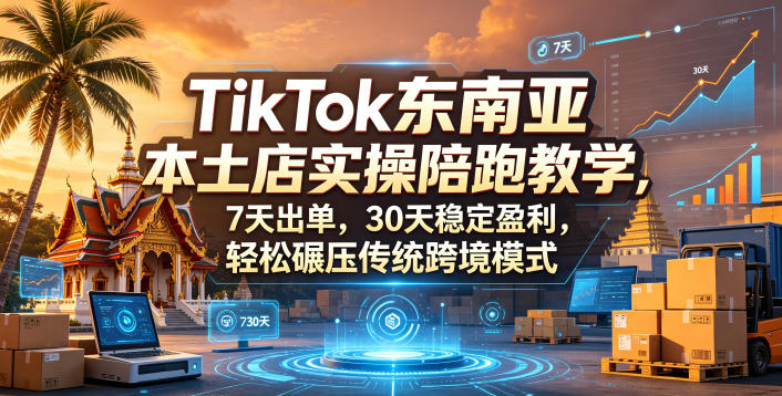 TikTok东南亚本土店实操陪跑教学，7天出单，30天稳定盈利，轻松碾压传统跨境模式-海之城短剧项目