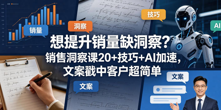 想提升销量缺洞察？销售洞察课20+技巧+AI加速，文案戳中客户超简单【原创双语字幕】-海之城短剧项目