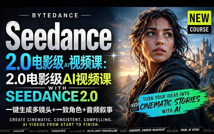 字节跳动的Seedance 2.0 AI电影视频生成制作教程，一键生成多镜头+一致角色+音频叙事-中英字幕-海之城短剧项目