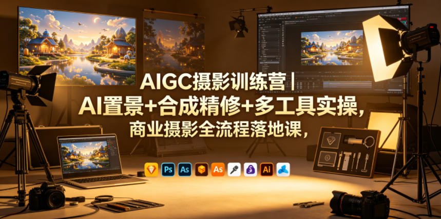 AIGC摄影训练营｜AI置景+合成精修+多工具实操，商业摄影全流程落地课-海之城短剧项目
