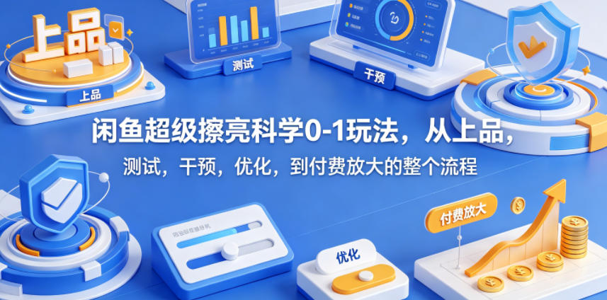 闲鱼超级擦亮科学0-1玩法，从上品，测试，干预，优化，到付费放大的整个流程-海之城短剧项目