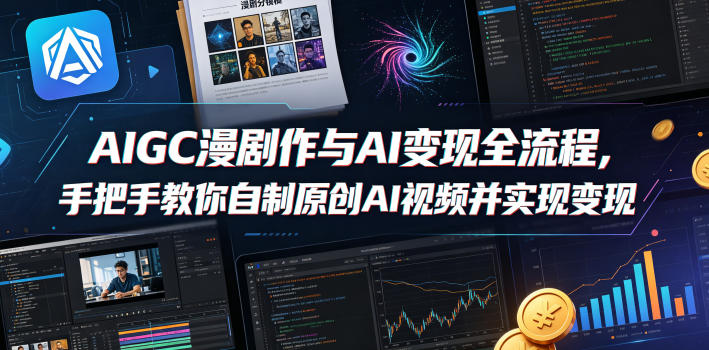AIGC漫剧创作与AI变现全流程，手把手教你自制原创AI视频并实现变现-海之城短剧项目