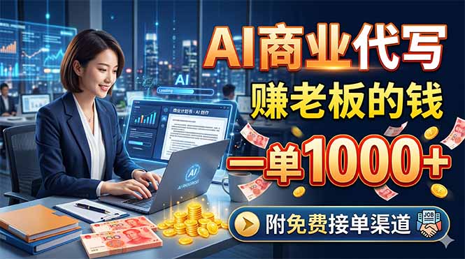 AI商业代写，赚老板的钱，一单1000+，附免费接单渠道-海之城短剧项目